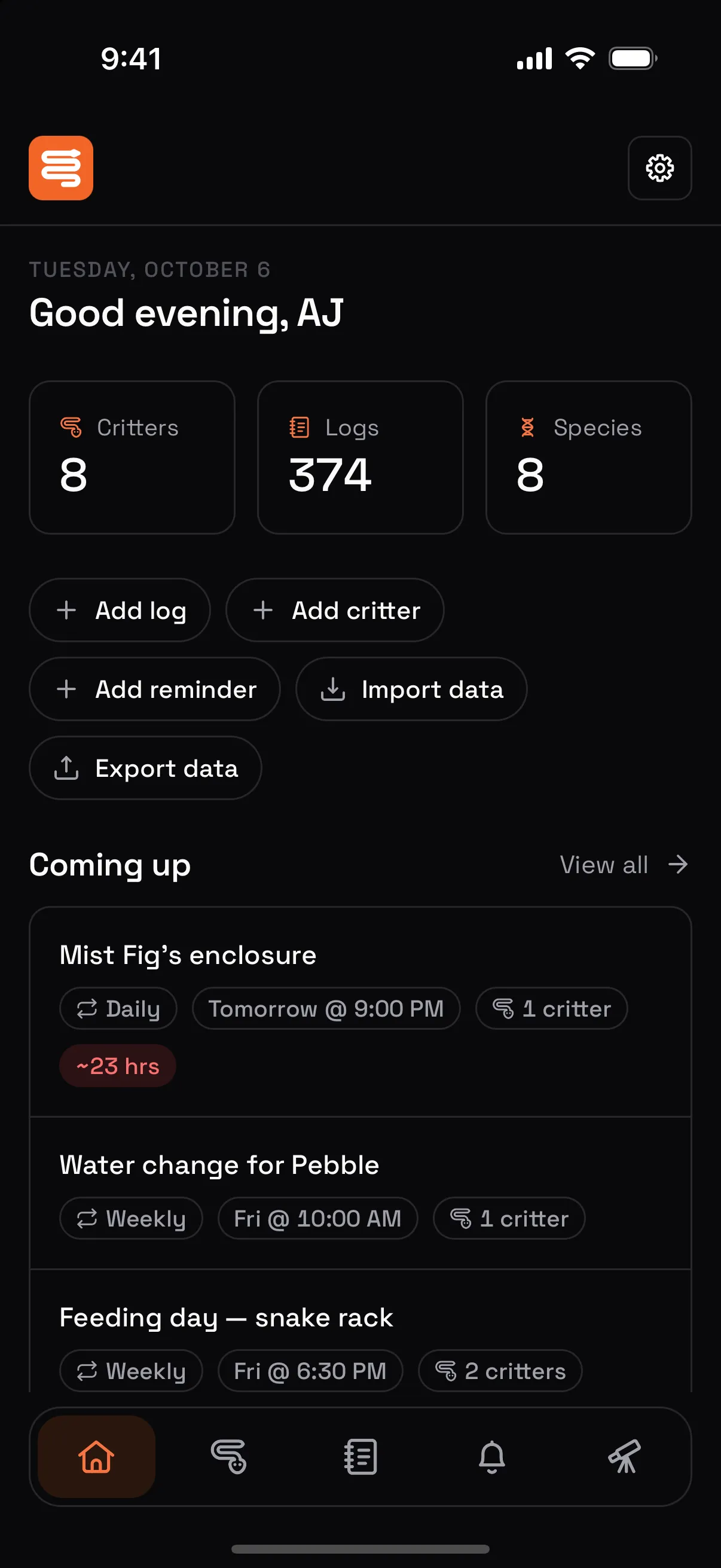 The LizardBox mobile app showing the same collection on a phone